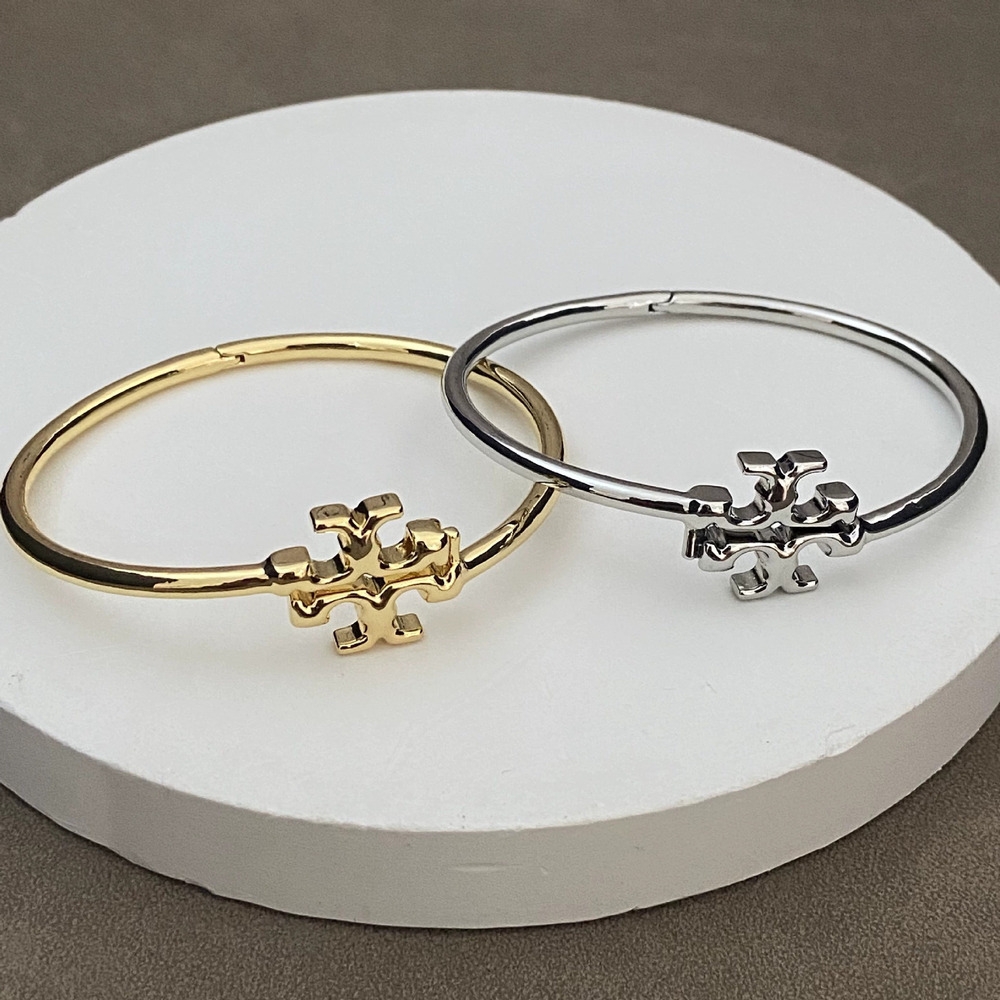 Tory Burch Matte Letter Metal Open Bangle Cool Style